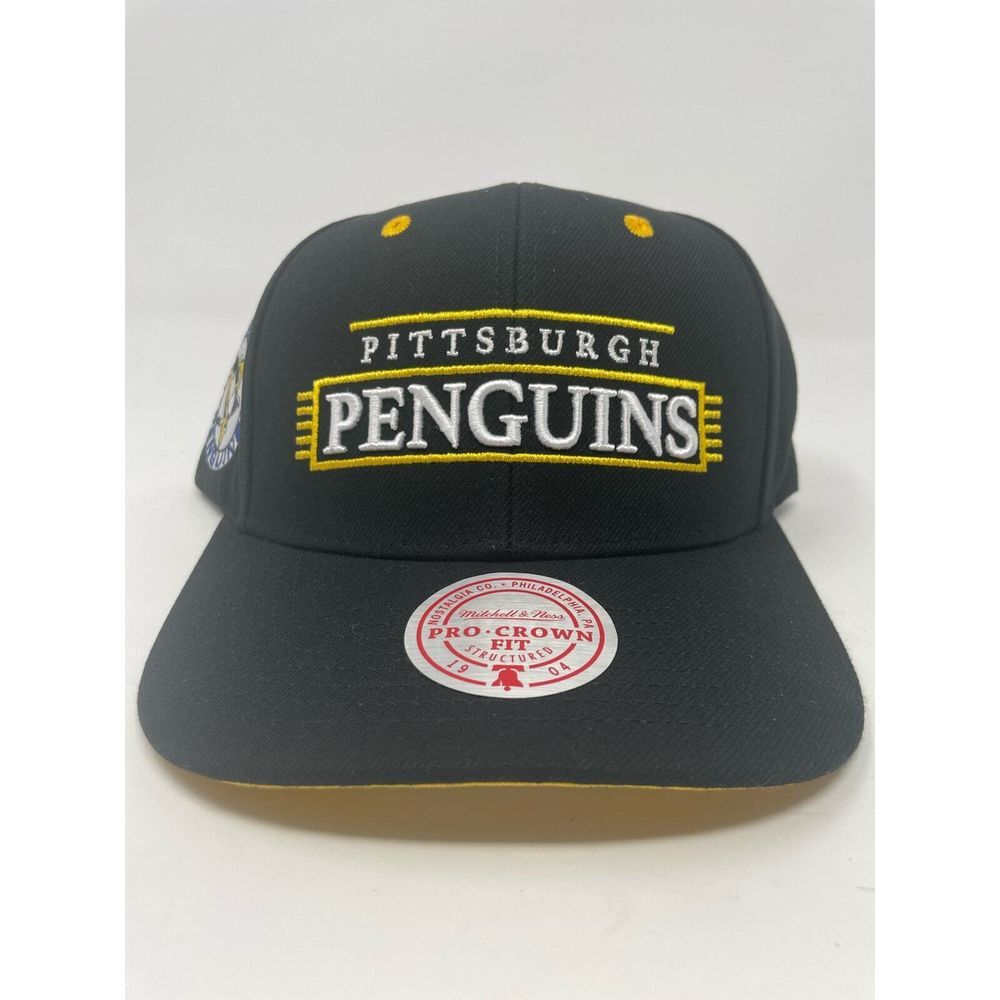 Pittsburgh Penguins Hat Mitchell & Ness Snapback‎ Adjustable Cap Side Patch NEW